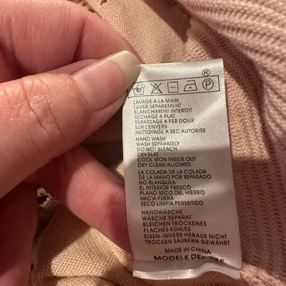 Maje Majeeryne Knit Fitted Lazer Mini Dress Light Pink Flare Ruffle - Picture 10 of 11